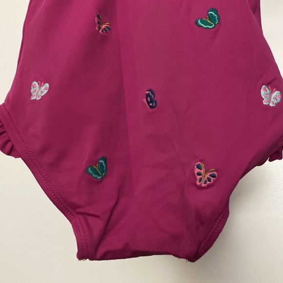 NWOT Janie and Jack Swimsuit Magenta Butterflies Size 18-24M - Picture 8 of 8